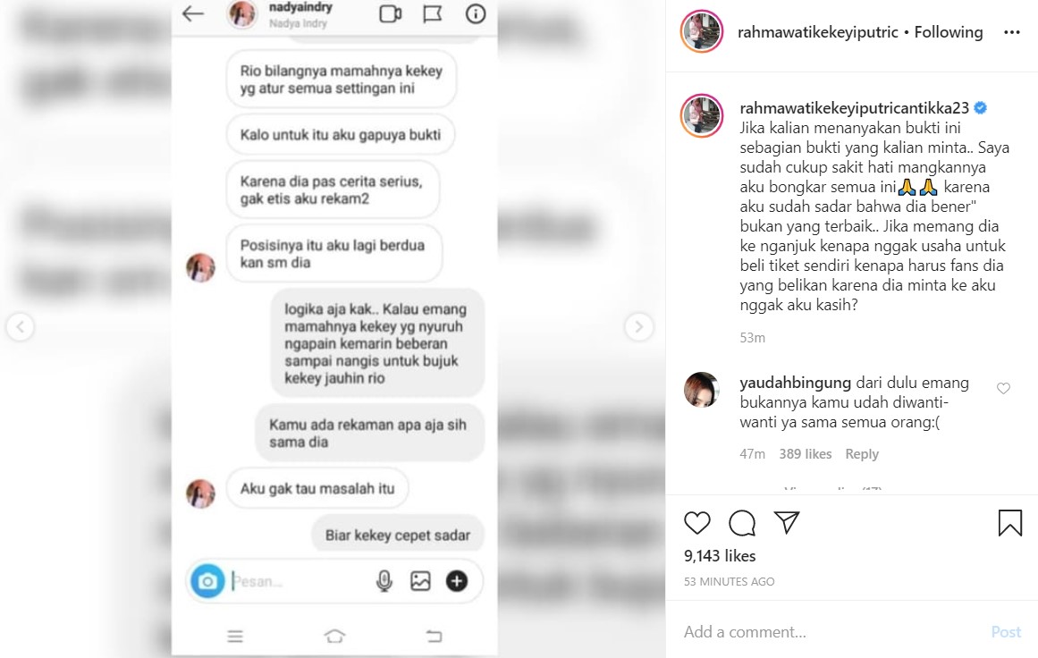 Rahmawati Kekeyi Sakit Hati Usai Tahu Mamanya Sendiri Dalang Dari Settingan Hubungannya Dengan Rio