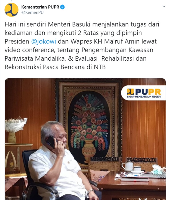 Menteri PUPR \'Pak Bas\' Negatif Corona dan Jadi Trending, Warganet Malah Salfok ke Hal Ini-2