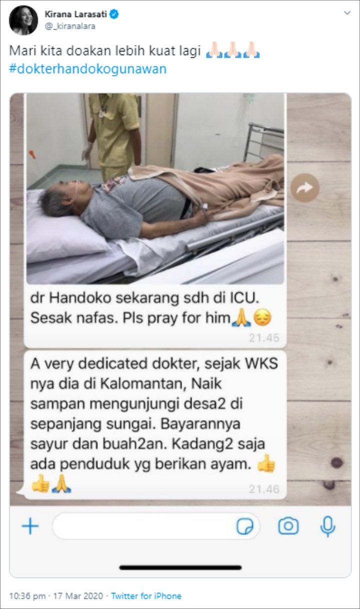 Dokter 80 Tahun \'Tumbang\' Usai Berjuang Bantu Tangani Corona