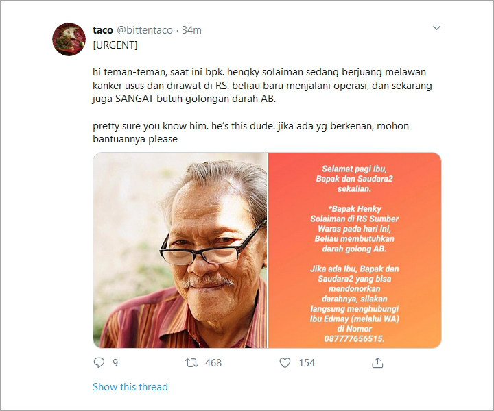 Henky Solaiman Butuh Bantuan