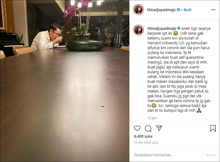 Curhat Sedih Titi Rajo Bintang, Makan Satu Meja Bareng Suami Tapi Berjarak