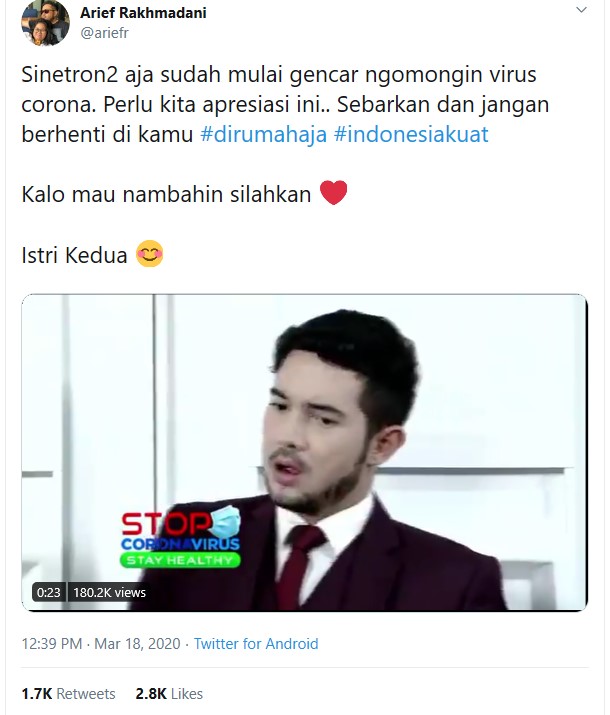 Sinetron ‘Anak Langit’ Hingga ‘Istri Kedua’ Hadirkan Adegan Cegah Penyebaran Virus Corona