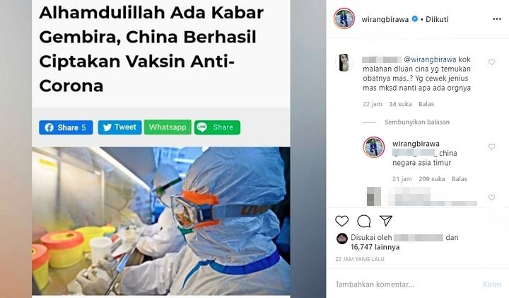 Wirang Birawa Pamer \'Bukti\' Ramalan Soal Vaksin Anti-Corona Tak Meleset