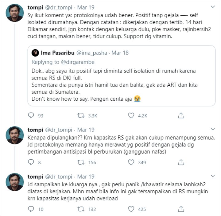 Pasien Positif Corona Ada yang Dipulangkan, Tompi Bereaksi