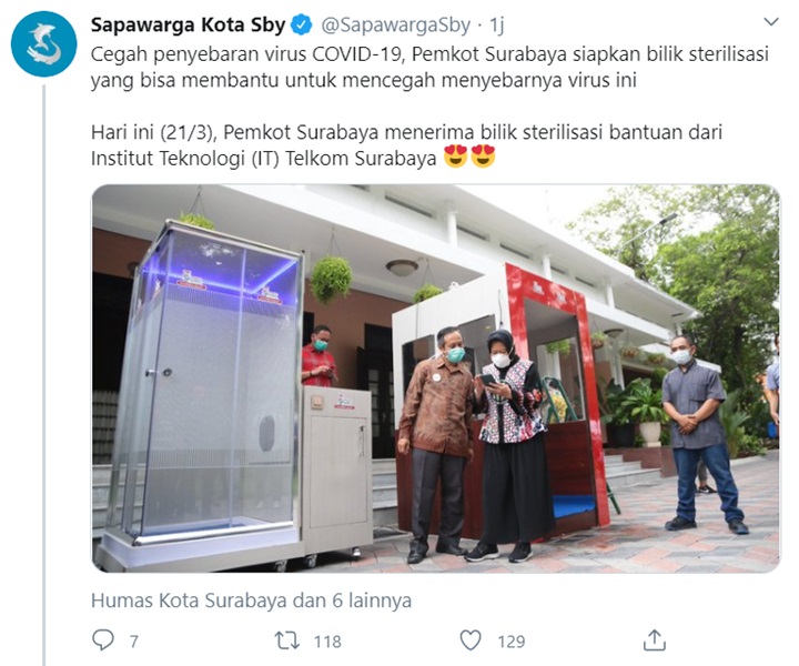 Lawan Corona, Risma Tempatkan \'Bilik Sakti\' Disinfektan di Surabaya-1