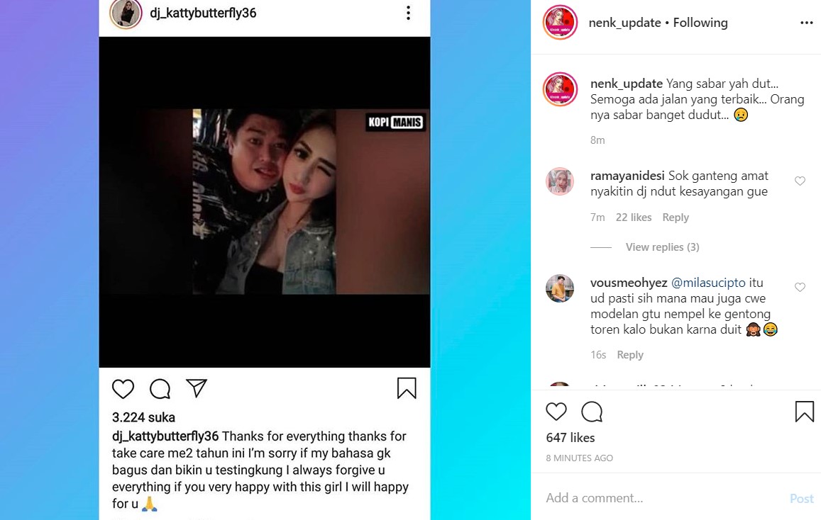 Isu Selingkuh Terungkap, DJ Katty Butterfly Pajang Potret Suami Mesra Dengan Wanita Ini