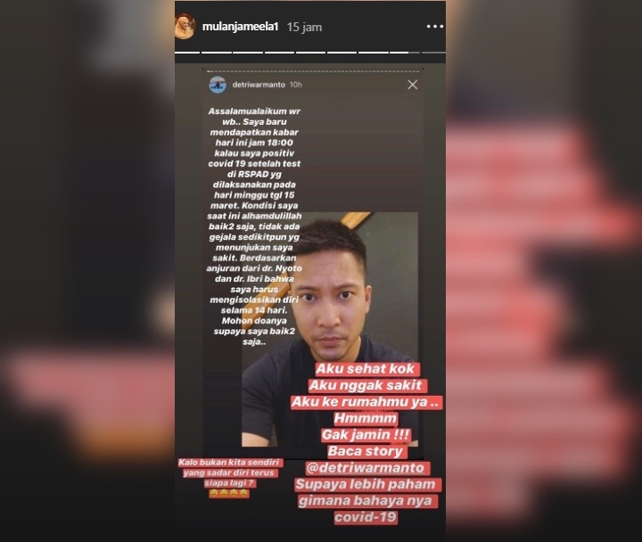 Mulan Jameela Prihatin Detri Positif Corona