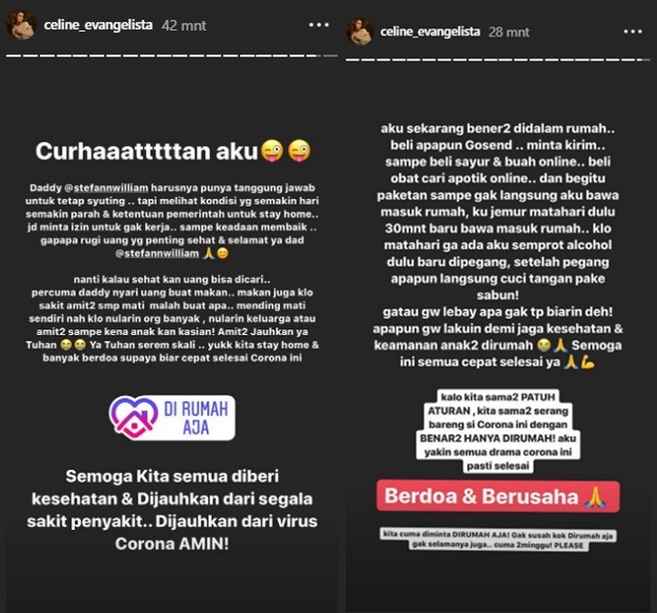 Celine Evangelista Soal Wabah Corona