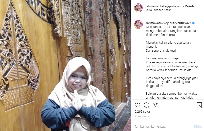 Kekeyi Minta Maaf