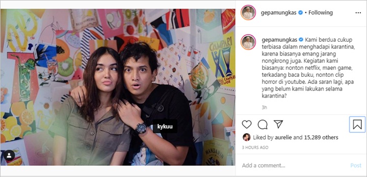 Ge Pamungkas dan Istri Karantina Di Rumah