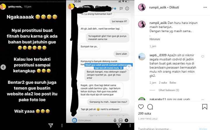  Diejek \'Burig\', Gebby Vesta Beber Chat Nikita Mirzani Minta Dikenalin Dukun Mau Pelet Cowok