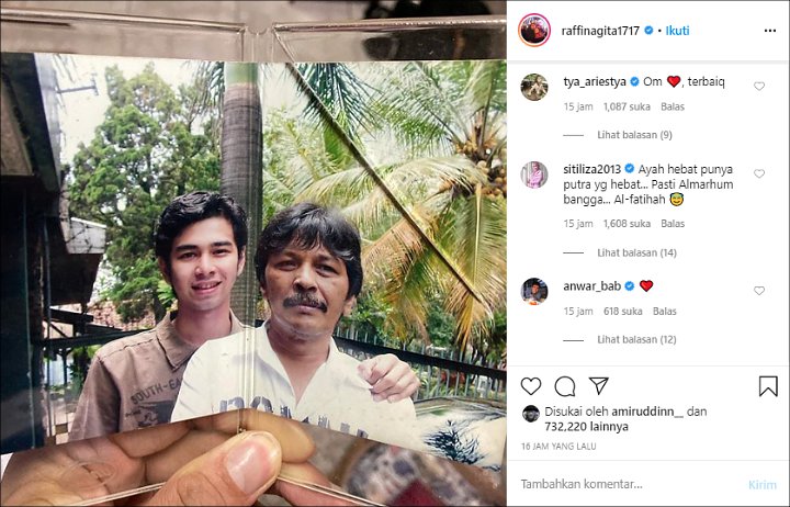 Rindu Mendiang Ayah, Raffi Ahmad Pajang Foto Semasa Muda