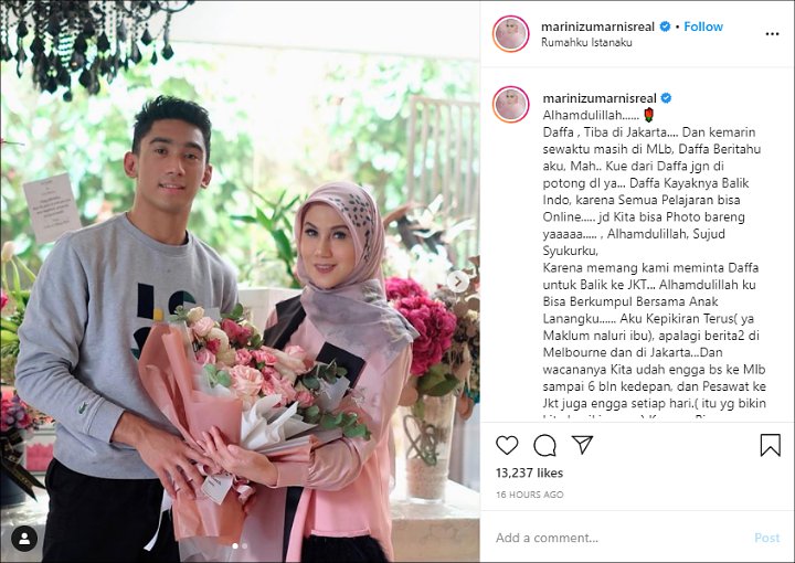 Sang Putra Bisa Pulang ke Indonesia, Marini Zumarnis Sujud Syukur