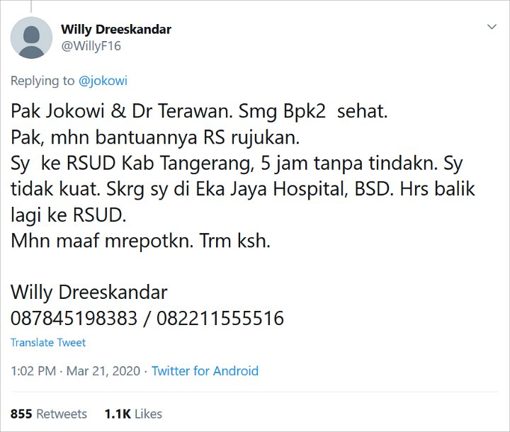 Jokowi Panen Kritik Usai Terbukti \'Abaikan\' PDP Corona di Tangerang Sampai Meninggal