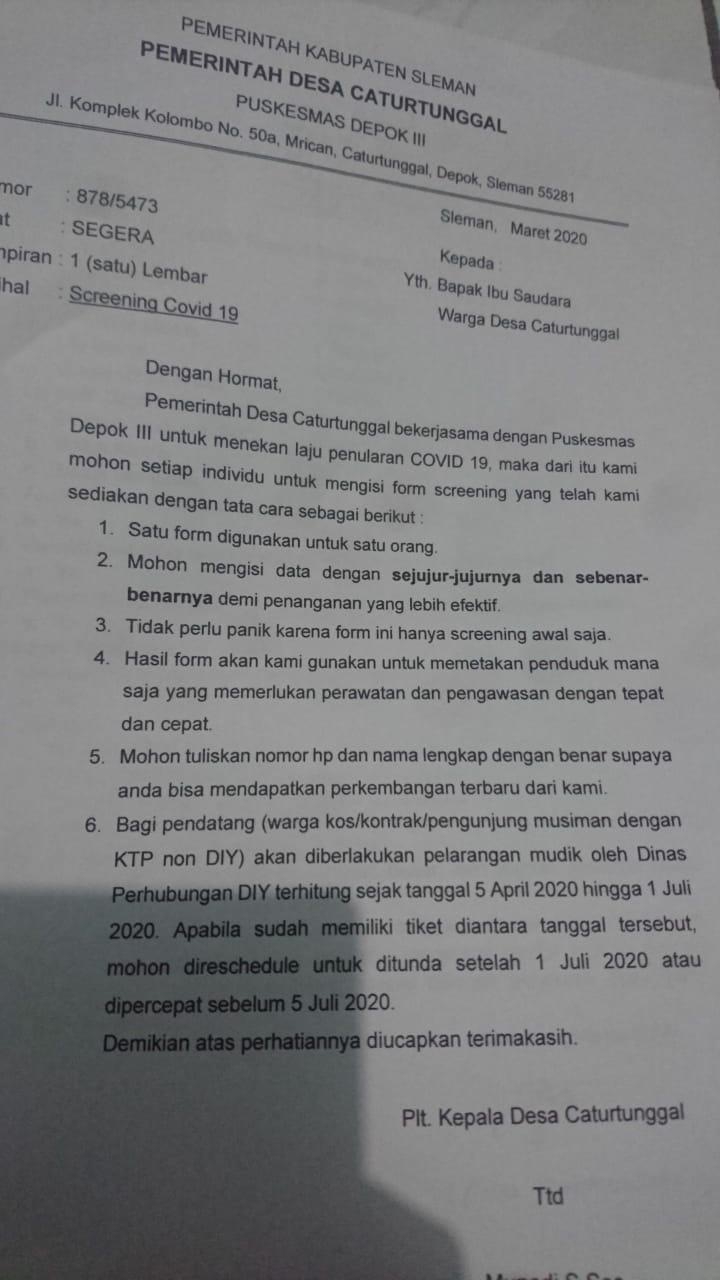 Beredar Surat Larangan Mudik di Yogyakarta Per Tanggal 5 