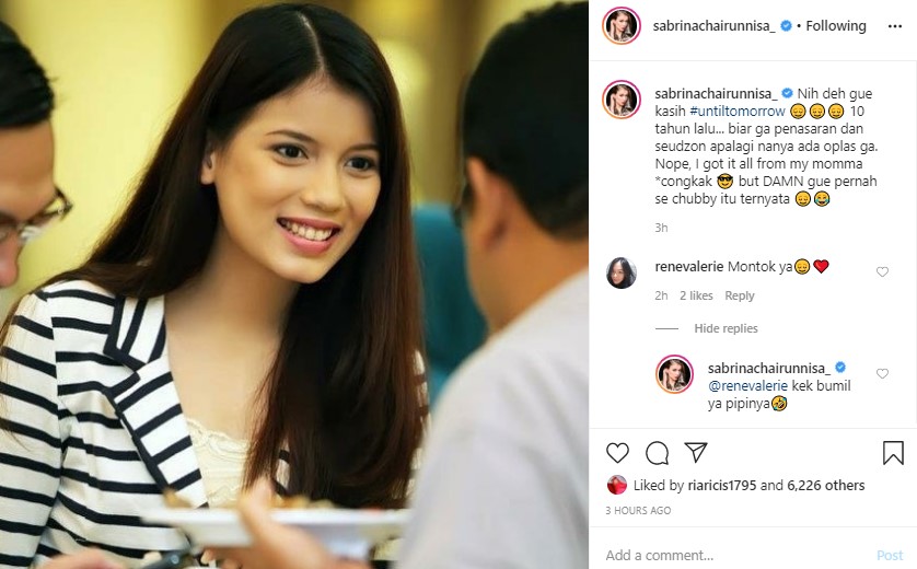 Sabrina Chairunnisa Buktikan Tak Pernah Oplas Lewat Potretnya 10 Tahun Yang Lalu