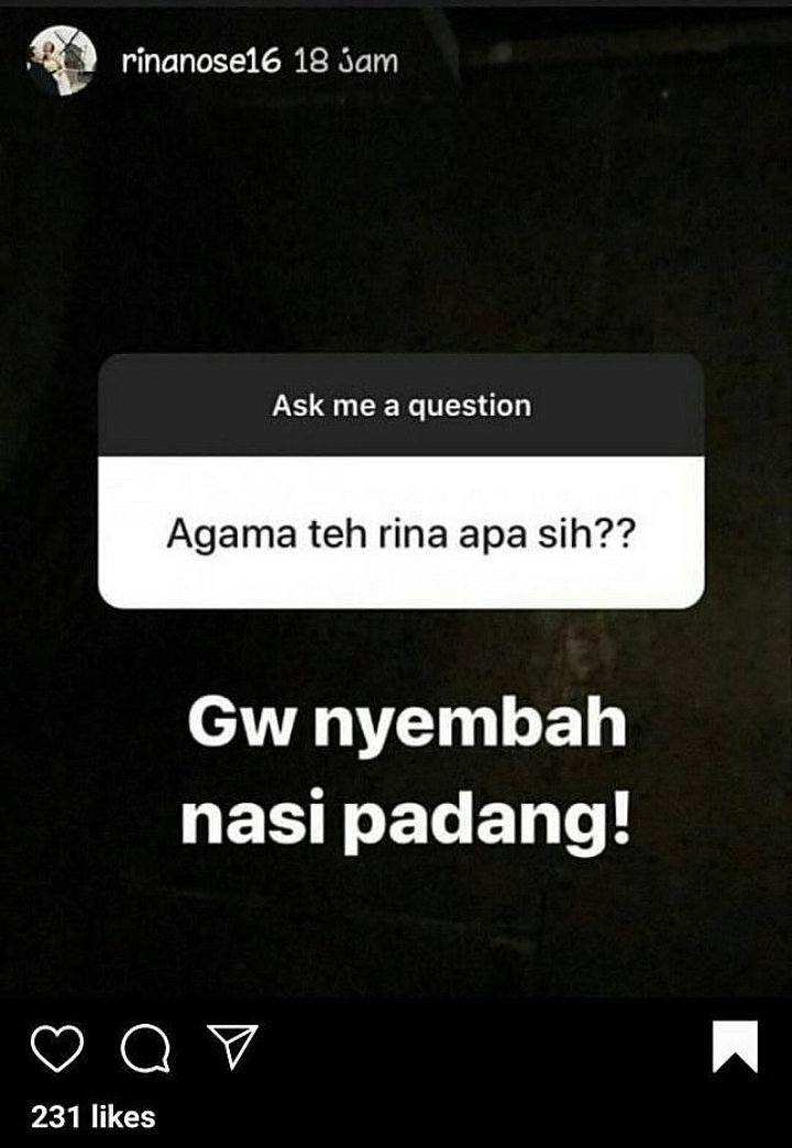 Rina Nose Kena Hujat Netizen Usai Jawab Ngawur Soal Agama