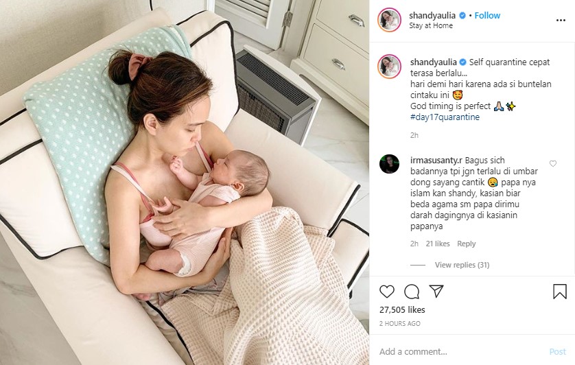 Sang Ayah Muslim, Shandy Aulia Kenakan Pakaian Terbuka Saat Urus Bayi Picu Perdebatan