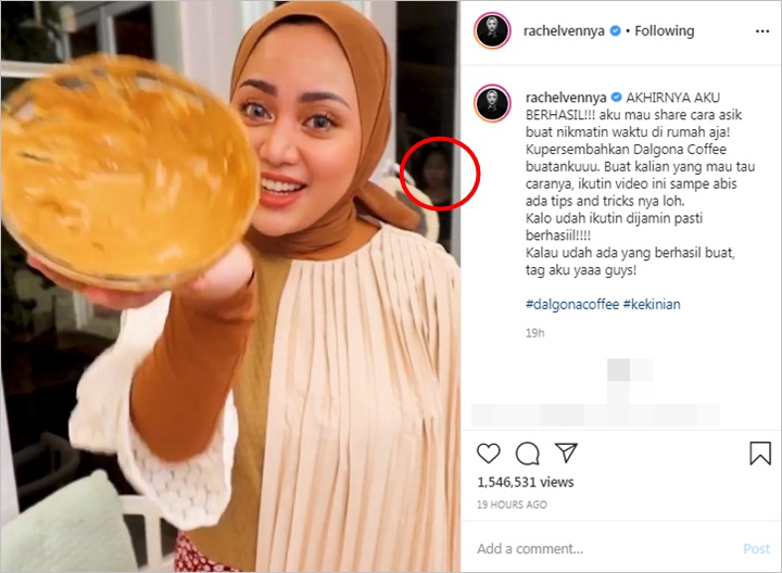 Rachel Vennya Semangat Racik Dalgona Coffee Penampakan Sosok Misterius Dalam Video Bikin Kaget