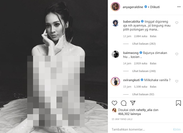 Anya Geraldine Bikin Geger Posting Foto \'Telanjang\', Baim Wong Ikut Komentar