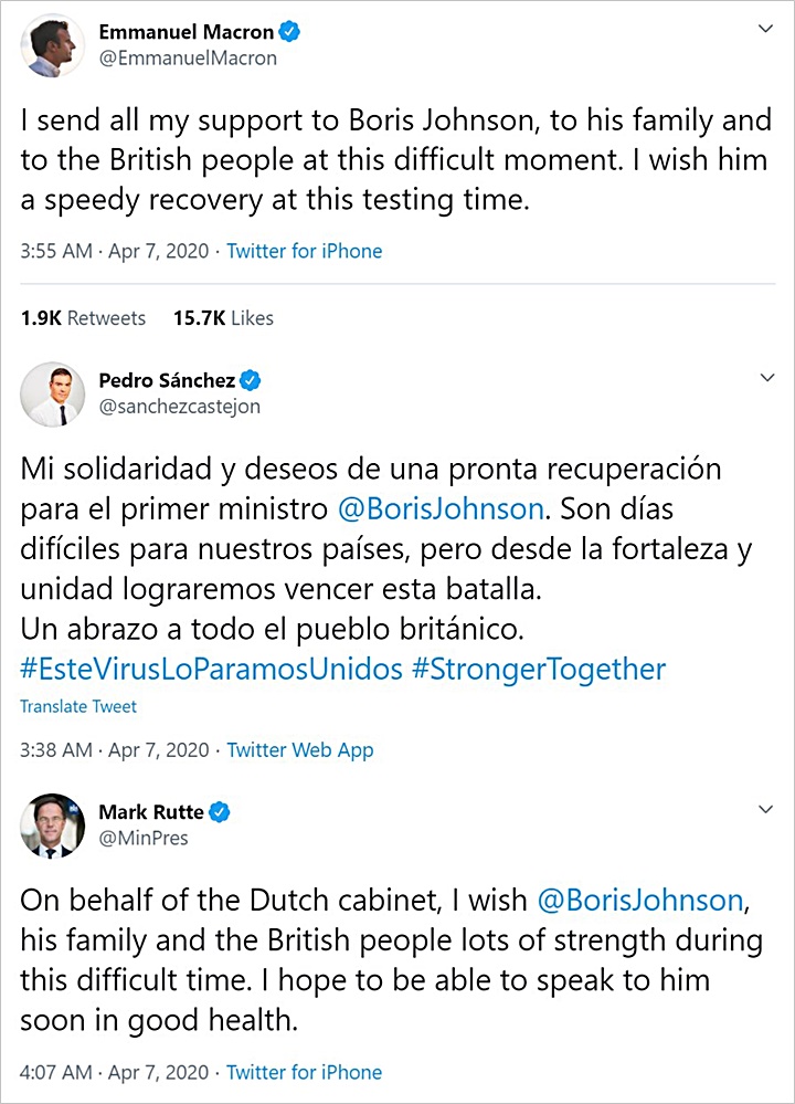 Sejumlah Pemimpin Dunia Doakan Kesembuhan PM Inggris Dari Corona