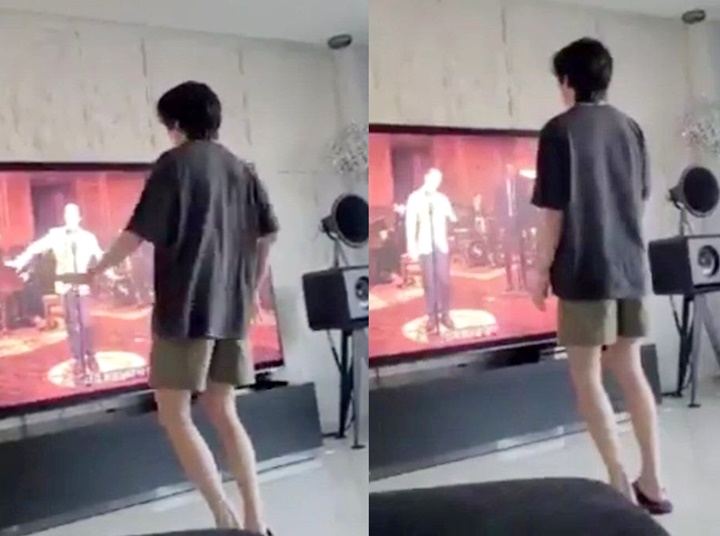 V BTS Santuy Joget di Rumah Pakai Kolor, Kaki Ramping Jadi Bahan Gosip