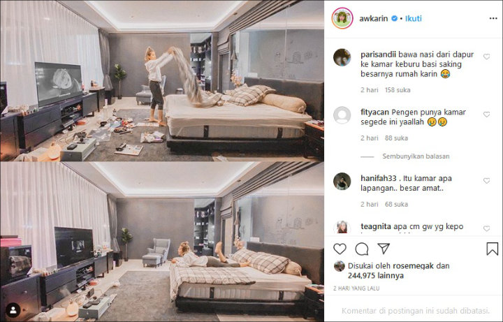 Awkarin Bagikan Foto Beresin Kamar, Netizen Kaget Dengan Ukuran