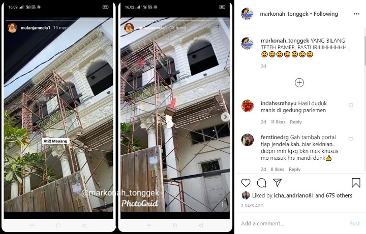 Mulan Jameela Disebut Makan Uang Rakyat Usai Bagikan Foto Renovasi Rumah