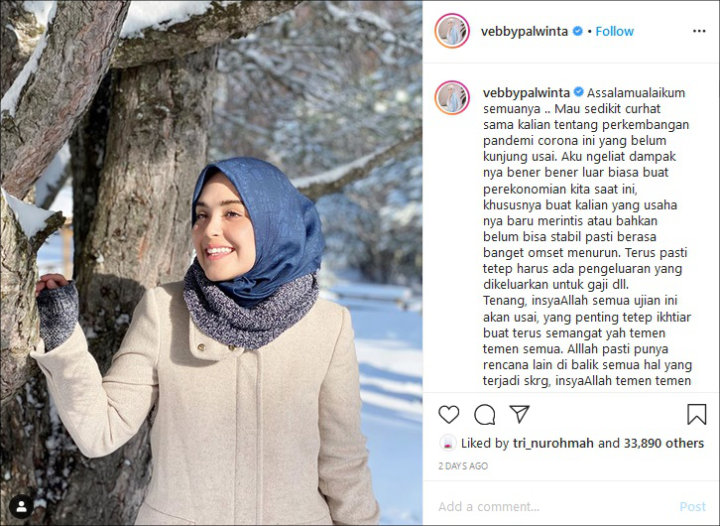 Vebby Palwinta Bantu Review OlShop Yang Baru Merintis Usaha Secara Gratis di Tengah Wabah Corona