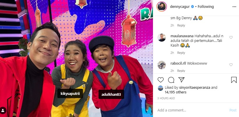 Denny Cagur Pertemukan Adul dengan Kiky Saputri, Netizen: Beneran Mirip