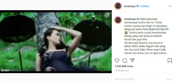 Pernah Jadi Model Video Klip, Luna Maya Kehabisan Kata-Kata Dengar Kabar Meninggalnya Glenn