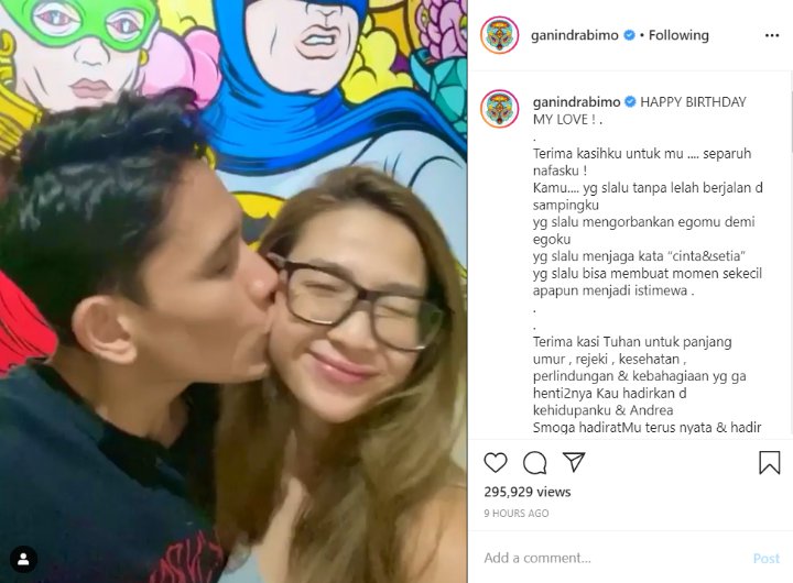 Tak Beri Kado di Ultah Andrea Dian ke-35, Ganindra Bimo Janjikan Ini