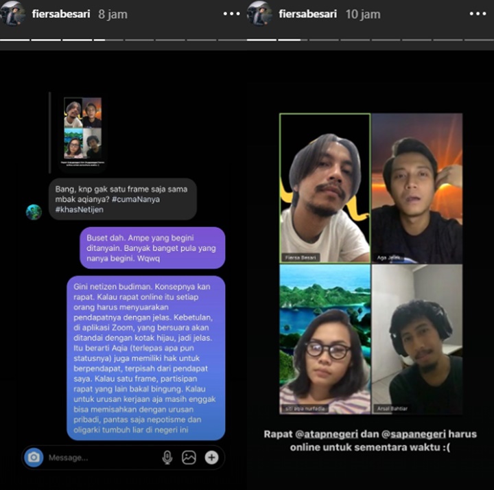 Fiersa Besari Klarifikasi Soal \'Pisah\' Dengan Istri Saat Rapat Online Sampai Singgung Nepotisme