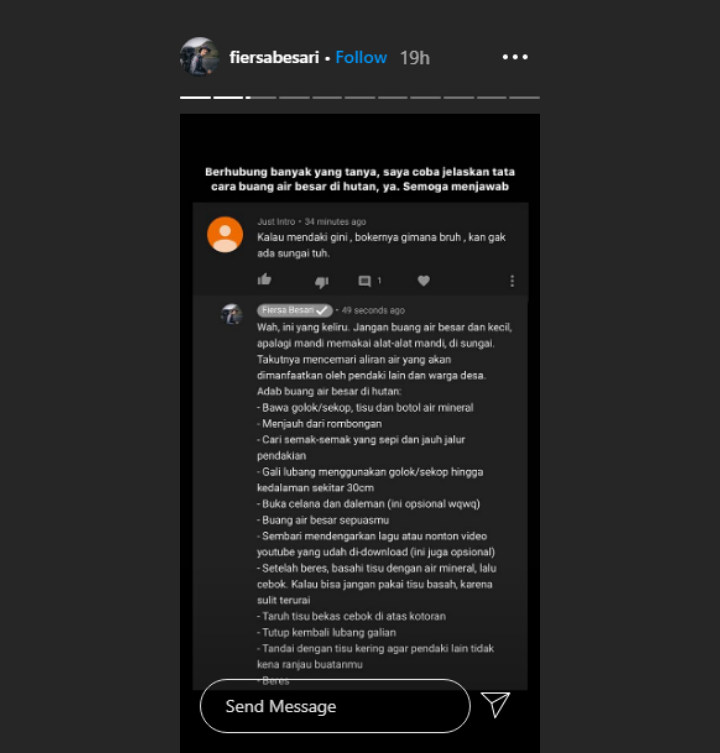 Fiersa Besari Suksed Bikin Ngakak Saat Tanggapi Soal Tata Cara BAB Di Hutan