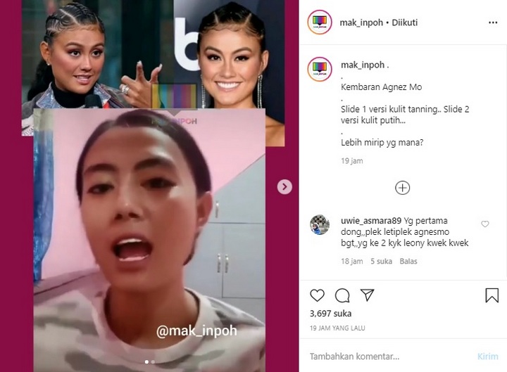 \'Kembaran\' Agnes Monica jadi Viral, Malah Disebut Bak Uus Versi Wanita