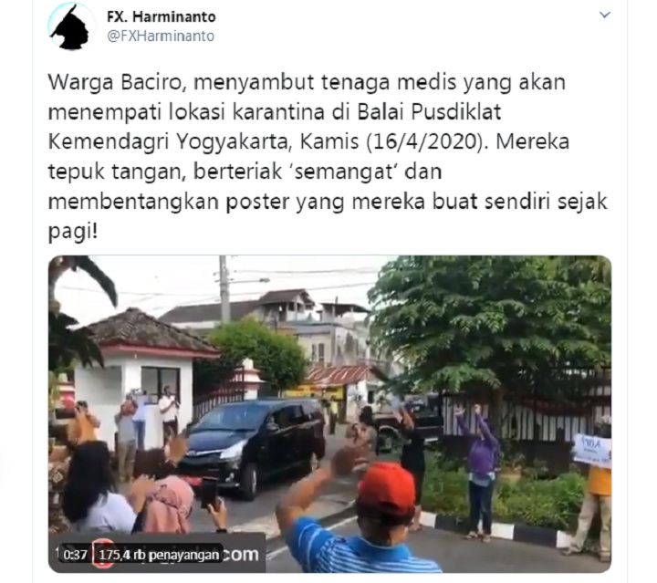 Viral Sambutan Hangat Warga Kampung Baciro Jogja pada Tenaga Medis COVID-19 yang Jalani Karantina