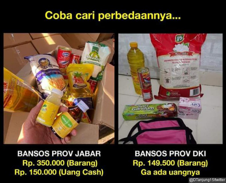 Perbandingan Bansos DKI Vs Jabar