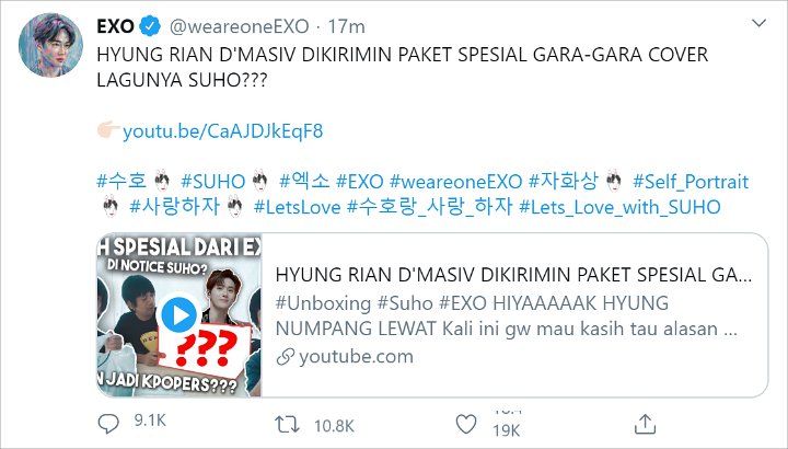 EXO Bikin Syok Mendadak Ngegas di Twitter Pakai Bahasa Indonesia