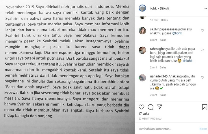 Ayah Angkat Syahrini Beri Klarifikasi
