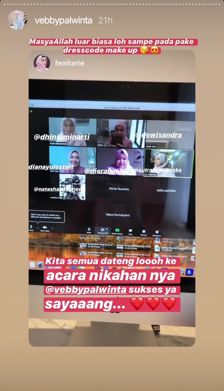Vebby Palwinta Nikah di Tengah Corona, Sahabat Terpaksa Kondangan Online