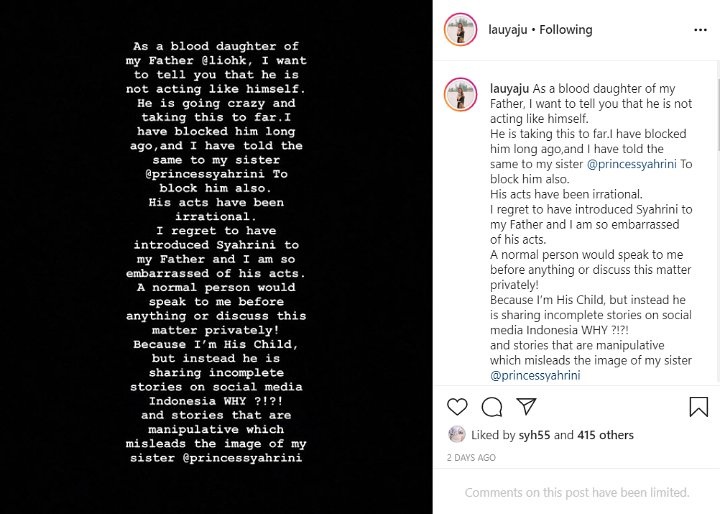 Syahrini Dapat Pembelaan dari Anak Kandung \'Papa Angkat\', Netizen Malah Sebut Ada Kerjasama
