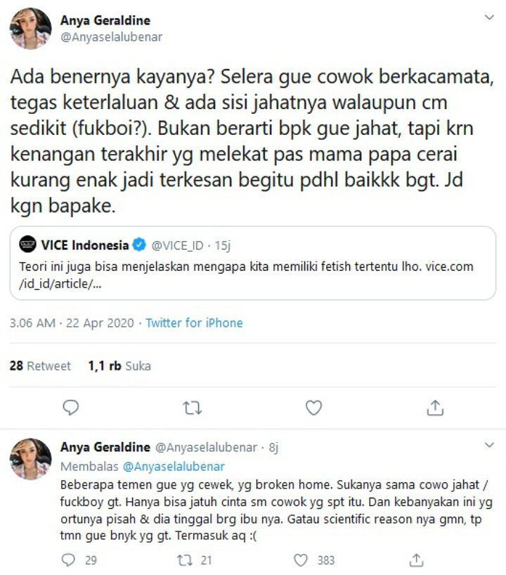 Anya Geraldine Akui Suka Fakboi, Ternyata Karena Kenangan Pahit Ini