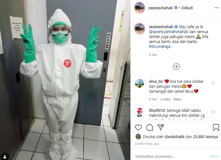 Sarah Shahab Adik Zee Zee Jadi Dokter Melawan Virus Corona