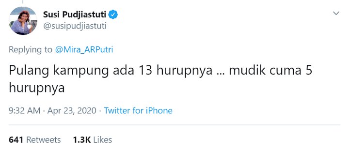 Jawaban Kocak Susi Pudijastuti Saat Ditanya mengenai Perbedaan \'Mudik\' dan \'Pulang Kampung\'
