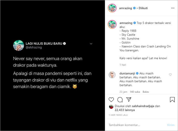 Demam Drama Korea, Anji Ungkap Keteguhan Hatinya: Aku Masih Bertahan