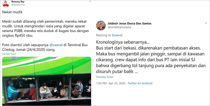 Ada Larangan Mudik, Orang-orang Nekat Sembunyi di Bagasi Bus Demi Pulkam?