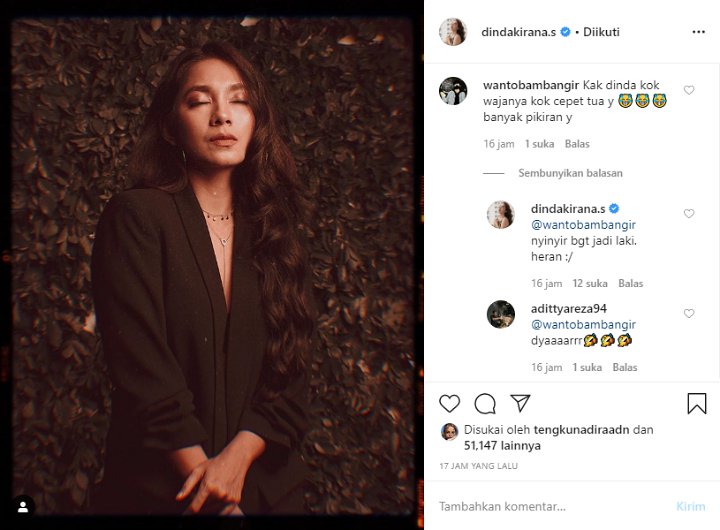 Dinda Kirana Balas Menohok Netizen yang Nyinyir Sebut Dirinya Tua