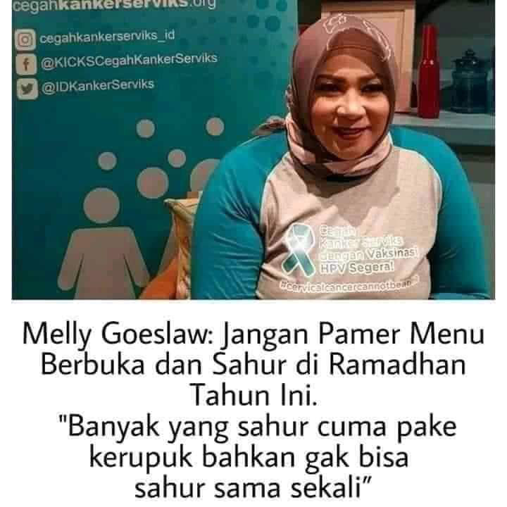 Larang Pencitraan Puasa Melly Goeslaw Pamer Mukena Sambil Nyemil Diledek Karma Omongan Sendiri