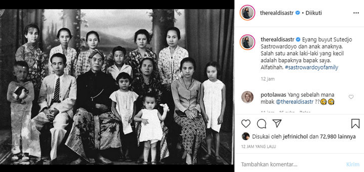 Dian Sastro Pamer Foto Lawas Kakek Buyut Netter Sebut Keluarga Ningrat