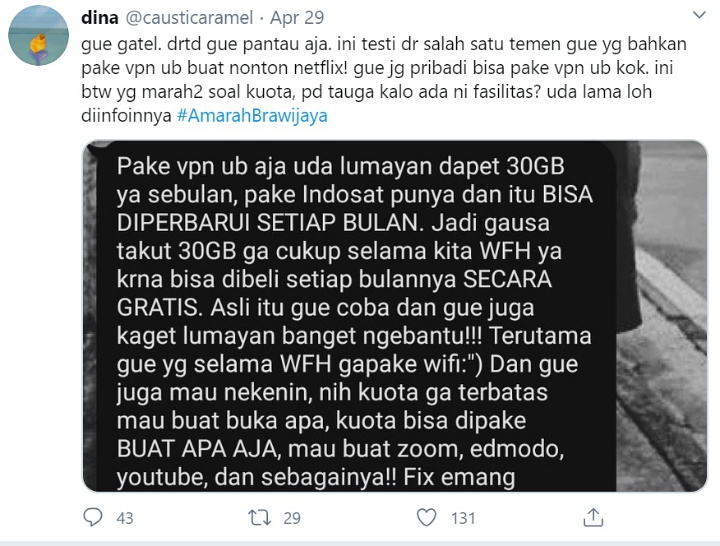 Tagar Amarah Brawijaya Jadi Trending, Mahasiswa UB Ajukan Protes Pada Petinggi Kampus